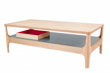Masuta de cafea dreptunghiulara din lemn Addison 120x60x40 cm gri