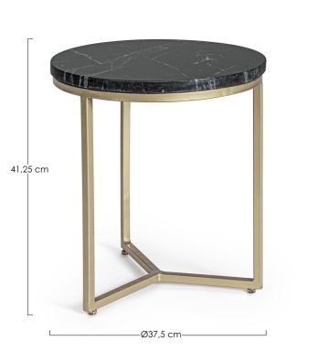 Măsuță de cafea Prescott, rotundă, din marmură, diametru 37.5 cm, înălțime 41 cm - Img 2