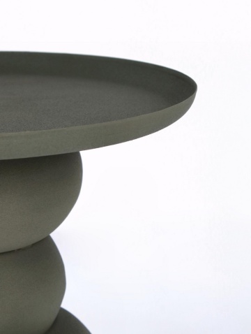 Măsuță de cafea rotundă Alpa, din oțel, finisaj mat cu efect rugos, negru, diametru 41 cm, înălțime 42 cm - Img 3