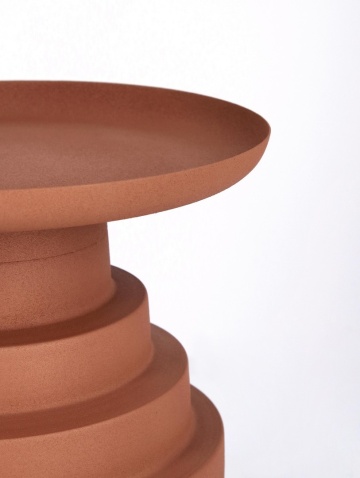 Măsuță de cafea rotundă Amba, din oțel teracotă mat, diametru 35.5 cm - Img 3