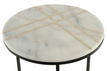 Masuta de cafea rotunda din marmura Louis 44.5x44.5x64 cm alba - Img 6