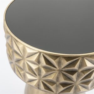 Masuta de cafea rotunda din metal Blake 40x48 cm aurie - Img 2