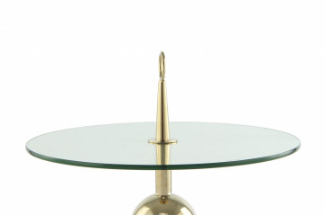 Măsuță de cafea rotunda din sticla 70 cm auriu - Img 3