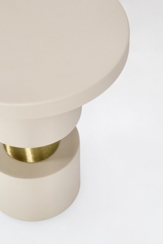Masuta de cafea rotunda Mitul, otel mat crem, diametru 35 cm, inaltime 45 cm - Img 2