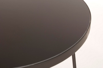 Măsuță de cafea Zaira, rotundă, cu blat din sticlă și cadru metalic, neagră, diametru 50 cm, înălțime 55 cm - Img 3