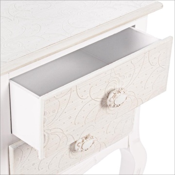 Noptiera Clorine cu 2 sertare, cu motive florale încrustate, finisaj mat, 41x33.5x68 cm - Img 3