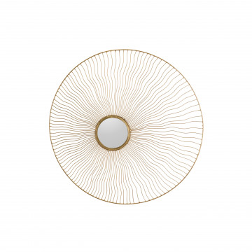 Oglindă rotunda cu rama din fier aurie Miana 2x68cx68 cm - Img 1