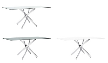 Picioare cromate din oțel masă dining Modern, 160x90 cm - Img 4