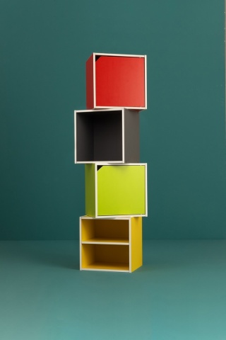Polita Cube cu usa verde 35 cm - Img 9
