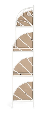 Raft de colț Guenda, pliabil, metal și MDF, alb, 48x35x165,5 cm - Img 7