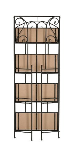 Raft Guenda cu 4 polițe, din metal și MDF, negru, 59x28x167 cm - Img 6