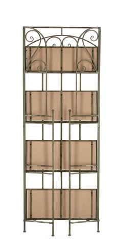 Raft Guenda cu 4 polițe, pliabil, din metal și MDF, verde închis, 59x28x167 cm - Img 7