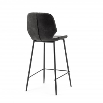 Scaun de bar din imitatie de piele Seashell negru - Img 2
