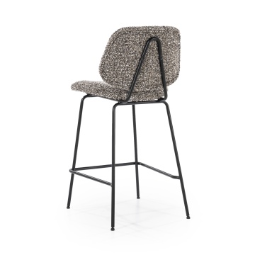 Scaun de bar Jon din Țesătură și metal taupe - Img 5