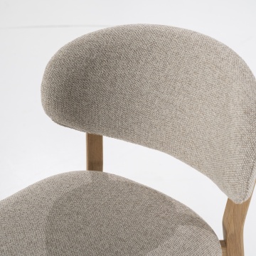 Scaun de bar Mikky din Tesatura taupe si lemn de stejar natur - Img 14