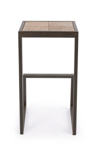 Scaun de bar Nordic din metal și lemn de brad, 36x32x70 cm - Img 4