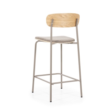 Scaun de bar Skoladin lemn de frasin taupe 95 cm - Img 5