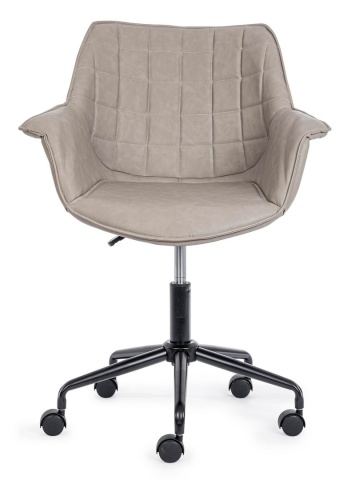 Scaun de birou Joshua, reglabil, cu brațe, din piele ecologică, taupe, 53x60x82 cm - Img 3