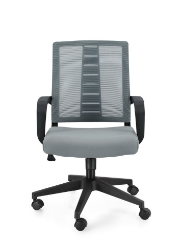Scaun de birou Roman, cu brațe, reglabil, din plasă, gri închis, 62x55.5x93.5-103 cm - Img 4