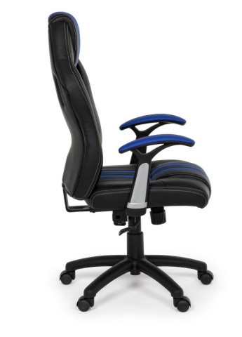 Scaun de birou Spider, reclinabil, cu suport lombar, din piele ecologică, albastru - Img 5