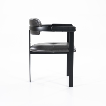 Scaun Morris din piele si metal negru - Img 9