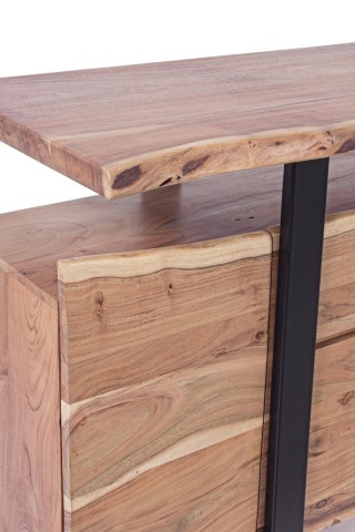 Servanta Artur cu 4 uși și 2 sertare, din lemn de acacia, 175x45x90 cm - Img 4
