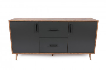 Servanta din pal melaminat Cordoban nuc si antracit 160x77x40cm