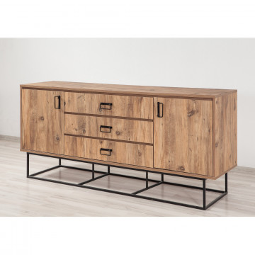 Servanta din pal melaminat Quantum Verda pin 180x80x40 cm - Img 4