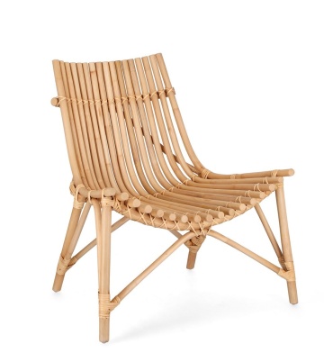 Set 2 Fotolii lounge Menendez, din ratan, natural, 77 x 80 x 84 cm
