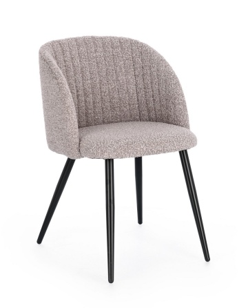 Set 2 scaune Queen cu tapițerie bouclé, gri