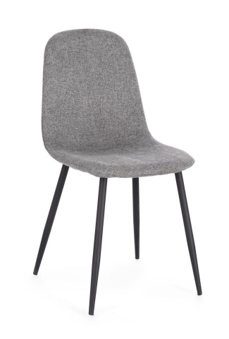 Set 4 scaune Irelia, din poliester, Gri închis, 52,5x42,5x90 cm