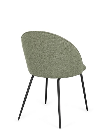 Set 4 scaune Tanya, cu picioare din oțel, tapițat cu poliester, verde salvie, 51x54x77 cm - Img 2