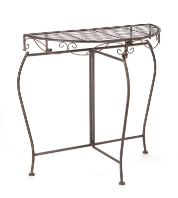 Set de 2 console Melanie, din oțel vopsit epoxidic, maro, 75x36x75 cm