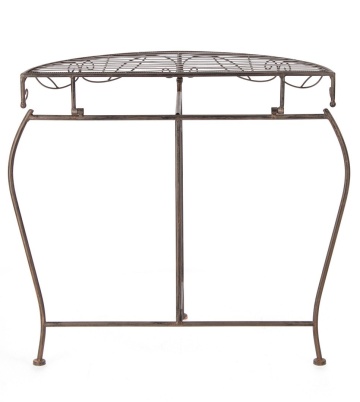 Set de 2 console Melanie, din oțel vopsit epoxidic, maro, 75x36x75 cm - Img 3