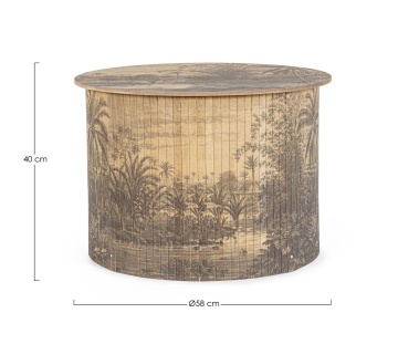 Set de 2 măsuțe de cafea rotundă Fujiko, din bambus, 58x40 cm - Img 2