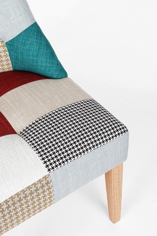 Set de 2 scaune Galatea, cu aspect patchwork, din material textil, 51x62x93 cm - Img 8