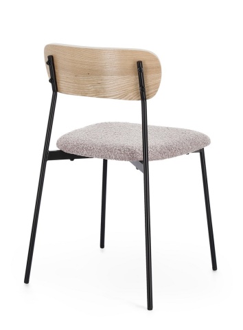 Set de 2 scaune Genevieve, tapițerie bouclé, gri, 46x49x76.5 cm - Img 2