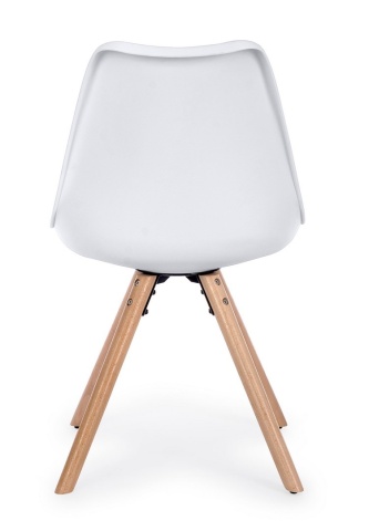 Set de 2 scaune New Trend, din plastic și lemn de fag, alb, 54x49x83.5 cm - Img 4