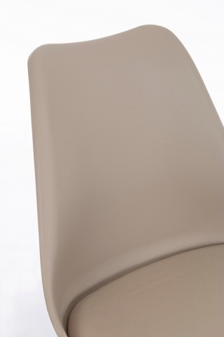Set de 2 scaune New Trend, din plastic și lemn de fag, taupe, 54x49x83.5 cm - Img 6