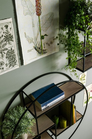 Set de 4 Etajere stil Nordic în formă de casă, metal și MDF, 40x14x50 cm - Img 3