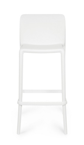 Set de 4 scaune de bar Chloris, din polipropilenă, alb, 48x44x102 cm - Img 3
