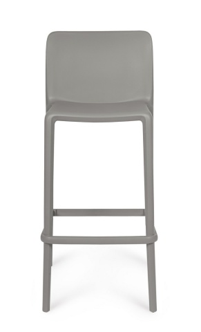 Set de 4 scaune de bar Chloris, din polipropilenă, gri, 48x44x102 cm - Img 3