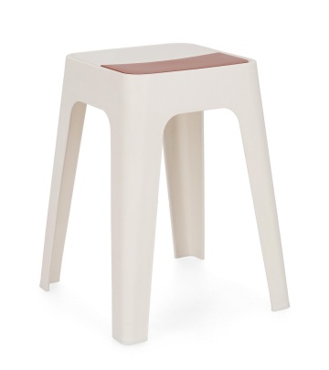 Set de 4 Taburet suprapunabil, alb, 36.5x36.5x46.5 cm