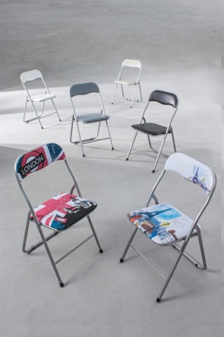 Set de 6 scaune Joy, pliabile, negru mat, 45x44x79 cm - Img 5
