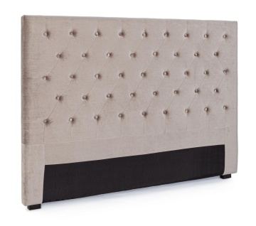 Tăblie de pat Caspar, 160 cm, din poliester cu efect de catifea, gri deschis, 160x8x120 cm - Img 2