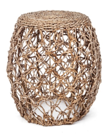 Taburet Amelina, din oțel și fibre naturale, diametru 30 cm, înălțime 50 cm