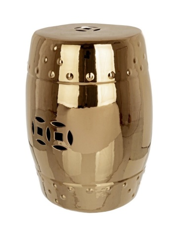 Taburet din ceramică, vopsit electrostatic, potrivit pentru interior și exterior, diametru 33 cm, înălțime 46 cm