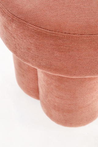 Taburet din material textil, piersică, 42x42x43 cm - Img 3