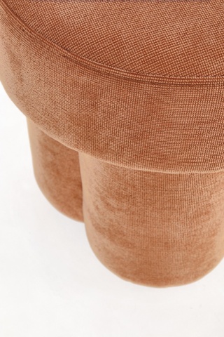 Taburet din material textil, portocaliu, 42x42x43 cm - Img 3