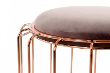 Taburet tapitat/masuta de cafea rotund/a Comfortable 50x50x45 cm gri deschis - Img 5